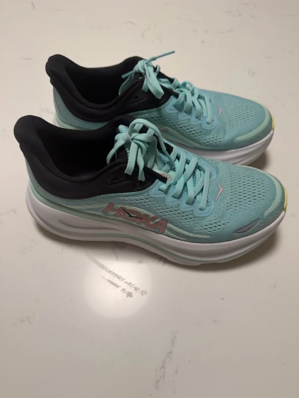 Hoka Bondi 9 Blue Spark/Mint Fluorite Size 7 VGUC - Picture 3 of 14